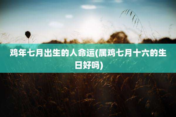 鸡年七月出生的人命运(属鸡七月十六的生日好吗)