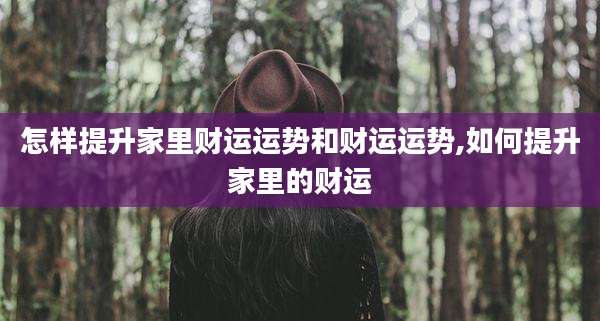 怎样提升家里财运运势和财运运势,如何提升家里的财运