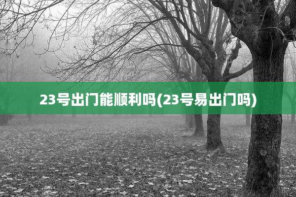 23号出门能顺利吗(23号易出门吗)