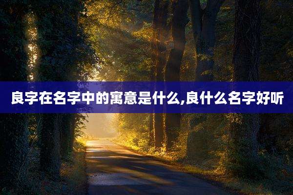 良字在名字中的寓意是什么,良什么名字好听