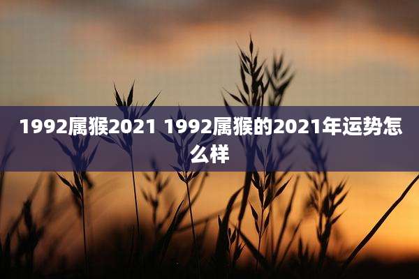 1992属猴2021 1992属猴的2021年运势怎么样