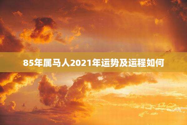 85年属马人2021年运势及运程如何