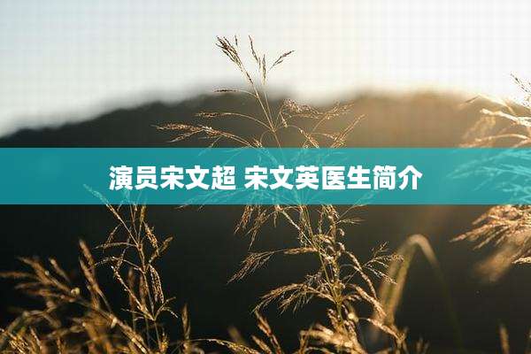 演员宋文超 宋文英医生简介