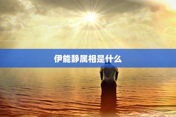 伊能静属相是什么