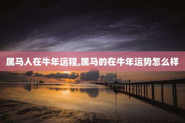 属马人在牛年运程,属马的在牛年运势怎么样