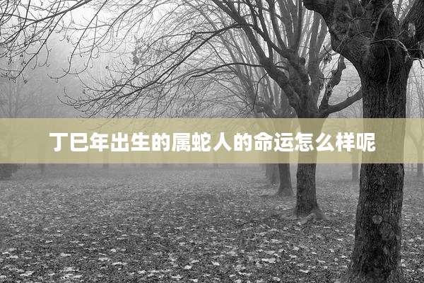 丁巳年出生的属蛇人的命运怎么样呢