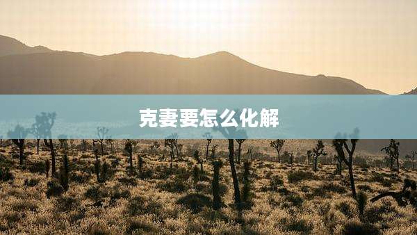 克妻要怎么化解