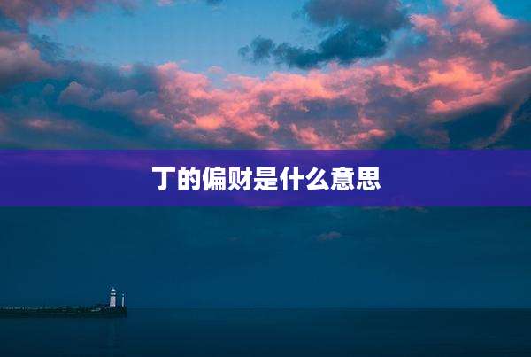 丁的偏财是什么意思