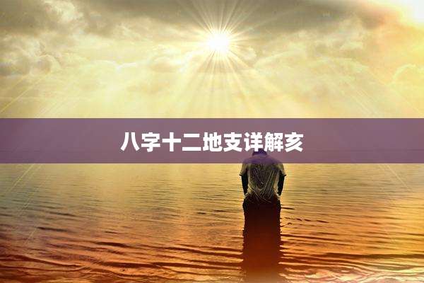 八字十二地支详解亥