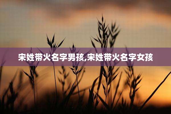宋姓带火名字男孩,宋姓带火名字女孩