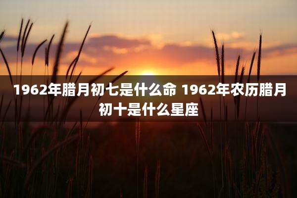 1962年腊月初七是什么命 1962年农历腊月初十是什么星座
