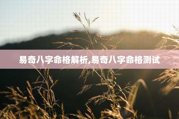 易奇八字命格解析,易奇八字命格测试
