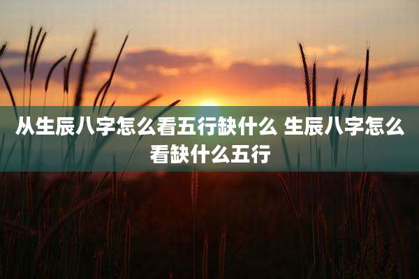 从生辰八字怎么看五行缺什么 生辰八字怎么看缺什么五行