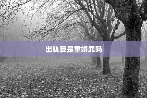 出轨算是重婚罪吗