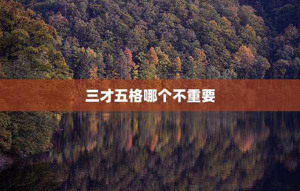 三才五格哪个不重要