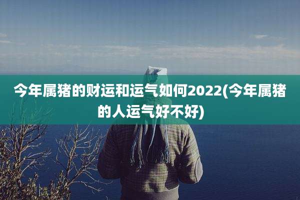 今年属猪的财运和运气如何2022(今年属猪的人运气好不好)