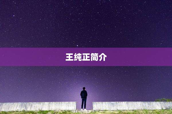 王纯正简介