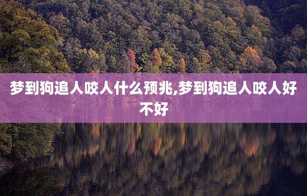 梦到狗追人咬人什么预兆,梦到狗追人咬人好不好