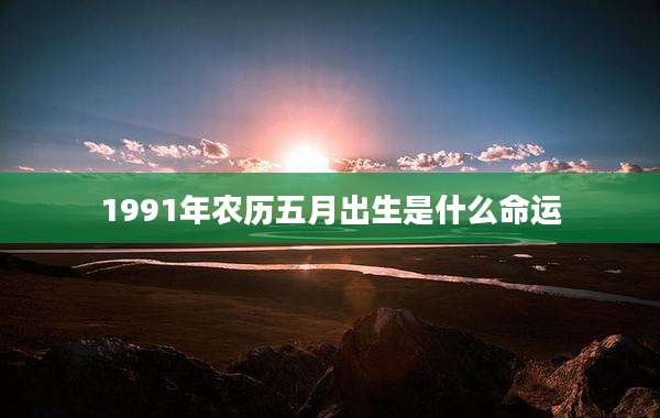 1991年农历五月出生是什么命运
