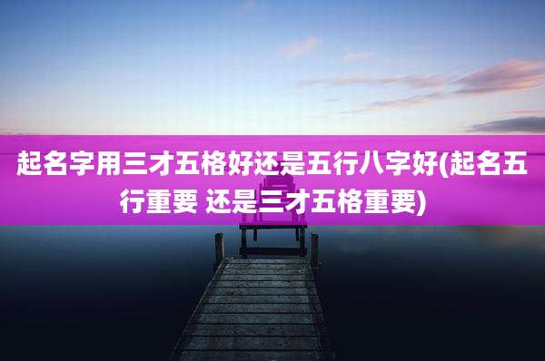起名字用三才五格好还是五行八字好(起名五行重要 还是三才五格重要)