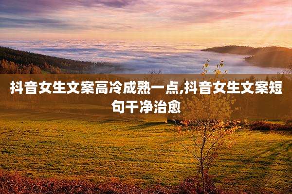 抖音女生文案高冷成熟一点,抖音女生文案短句干净治愈