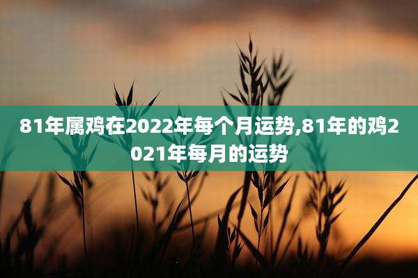 81年属鸡在2022年每个月运势,81年的鸡2021年每月的运势