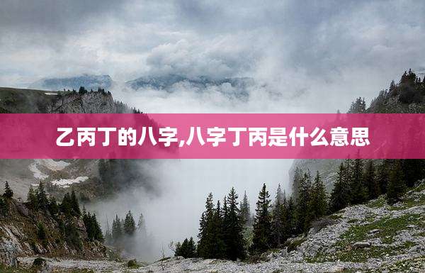 乙丙丁的八字,八字丁丙是什么意思