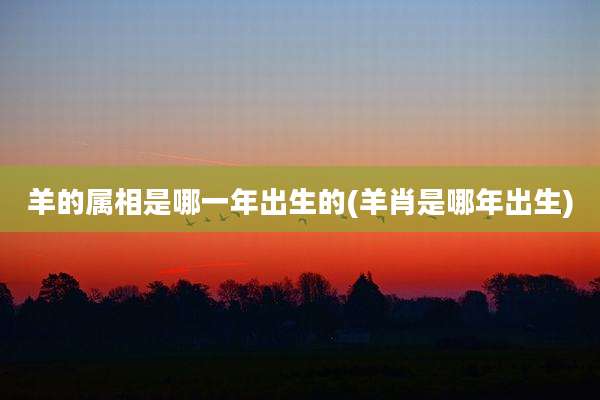 羊的属相是哪一年出生的(羊肖是哪年出生)