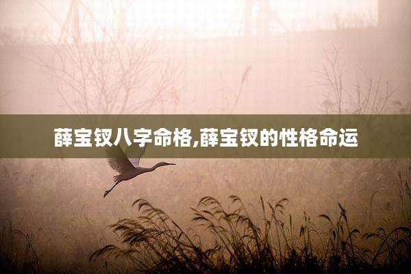 薛宝钗八字命格,薛宝钗的性格命运