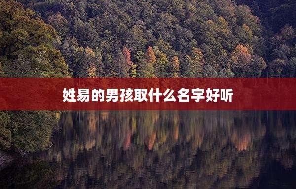 姓易的男孩取什么名字好听