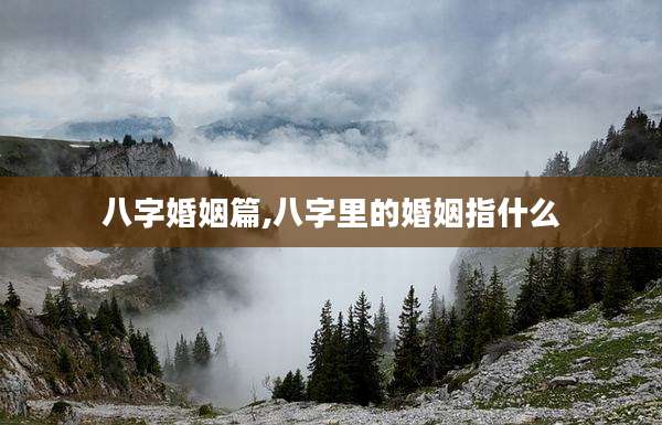 八字婚姻篇,八字里的婚姻指什么