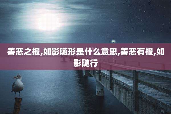 善恶之报,如影随形是什么意思,善恶有报,如影随行
