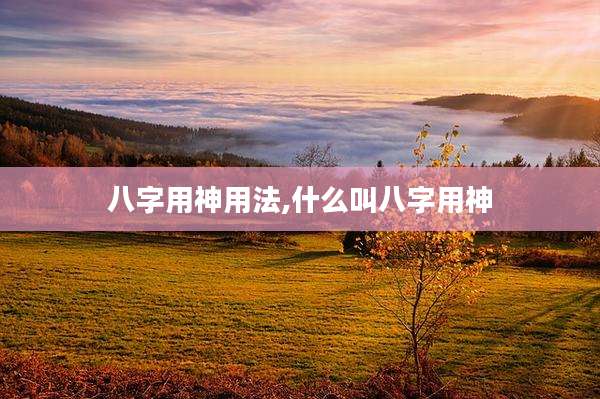 八字用神用法,什么叫八字用神