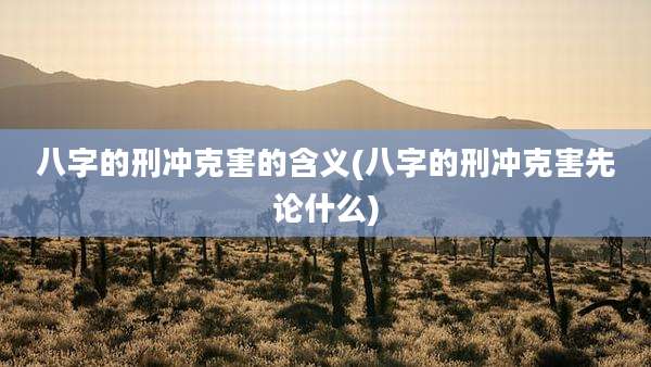 八字的刑冲克害的含义(八字的刑冲克害先论什么)