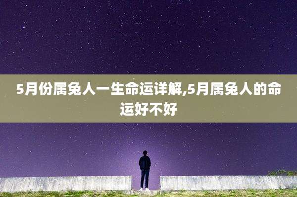 5月份属兔人一生命运详解,5月属兔人的命运好不好