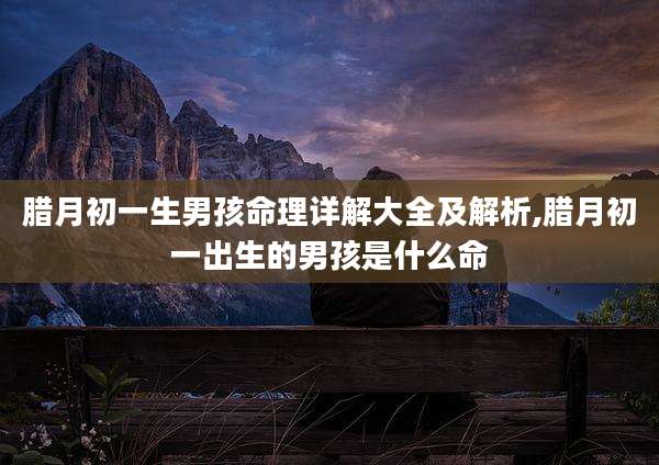 腊月初一生男孩命理详解大全及解析,腊月初一出生的男孩是什么命