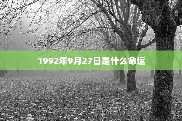 1992年9月27日是什么命运