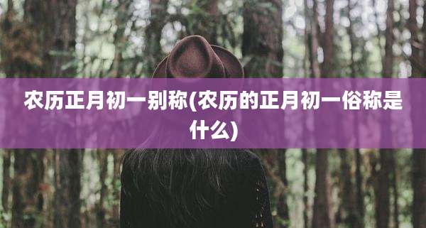 农历正月初一别称(农历的正月初一俗称是什么)