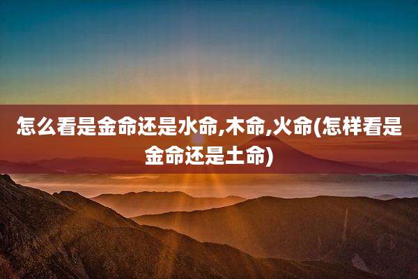 怎么看是金命还是水命,木命,火命(怎样看是金命还是土命)