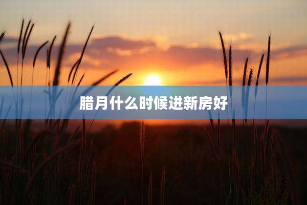腊月什么时候进新房好