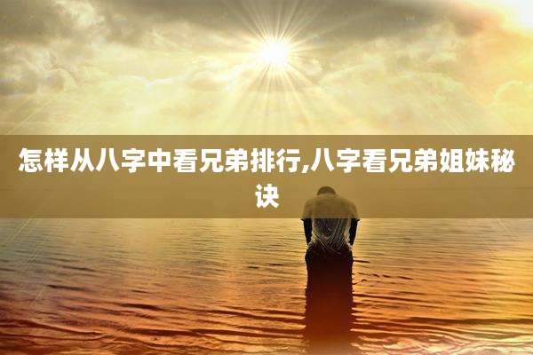 怎样从八字中看兄弟排行,八字看兄弟姐妹秘诀
