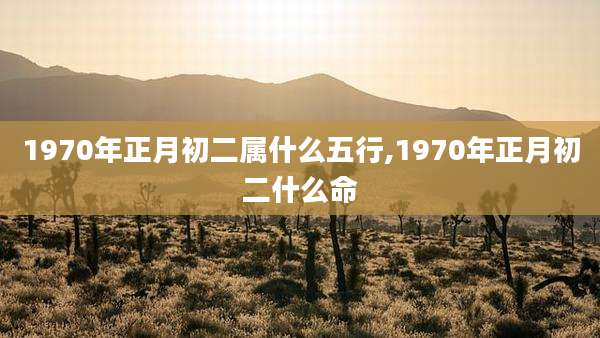 1970年正月初二属什么五行,1970年正月初二什么命