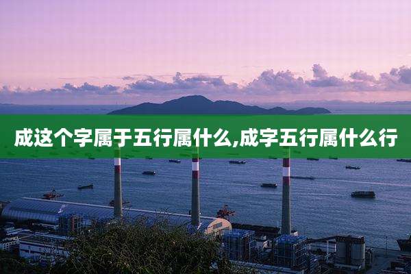 成这个字属于五行属什么,成字五行属什么行