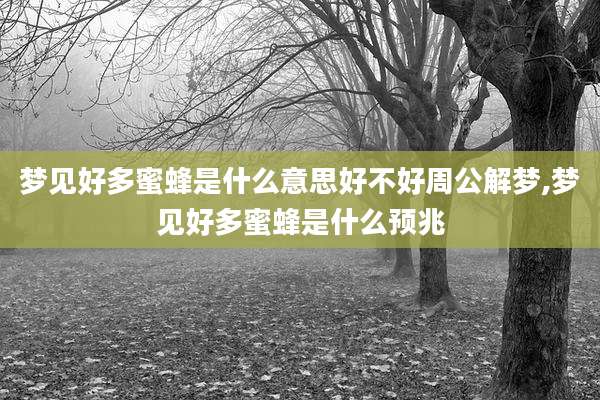 梦见好多蜜蜂是什么意思好不好周公解梦,梦见好多蜜蜂是什么预兆