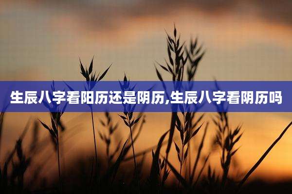 生辰八字看阳历还是阴历,生辰八字看阴历吗