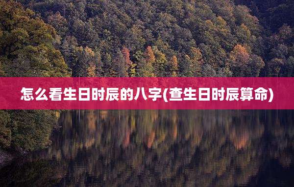 怎么看生日时辰的八字(查生日时辰算命)