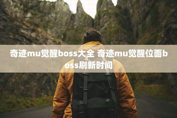 奇迹mu觉醒boss大全 奇迹mu觉醒位面boss刷新时间