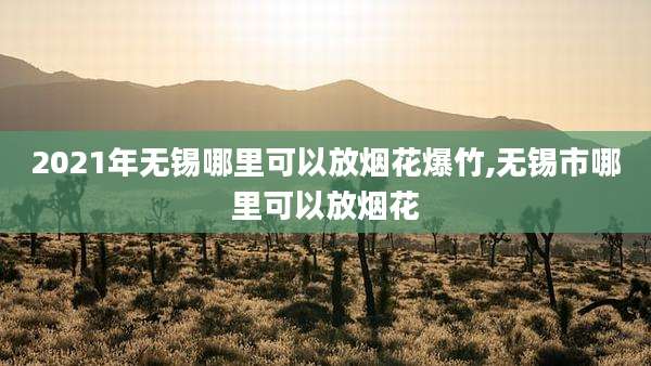 2021年无锡哪里可以放烟花爆竹,无锡市哪里可以放烟花