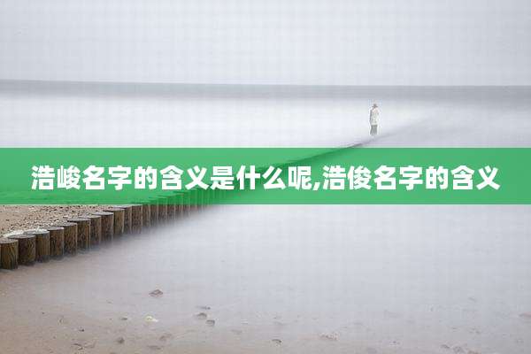 浩峻名字的含义是什么呢,浩俊名字的含义