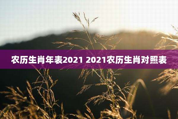 农历生肖年表2021 2021农历生肖对照表
